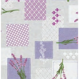 Toile cirée lavande lilas 140 cm - Nappe provençal lavande lilas