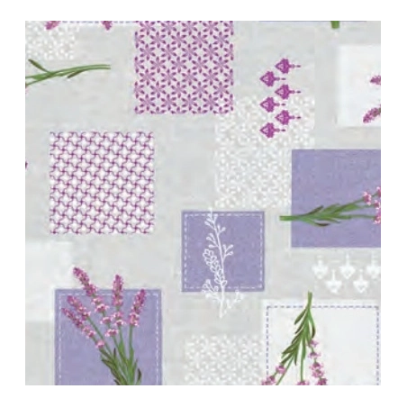 Toile cirée lavande lilas 140 cm - Nappe provençal lavande lilas