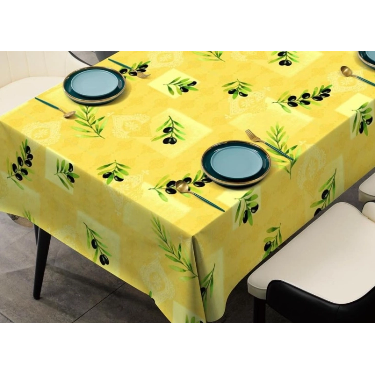 Toile cirée provençale olive jaune - Nappe toile cirée olive jaune Toile cirée provençale olive jaune - Nappe toile cirée olive jaune