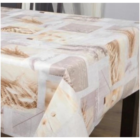 Toile cirée pampa écru 180 cm - Nappe cirée beige 180 cm
