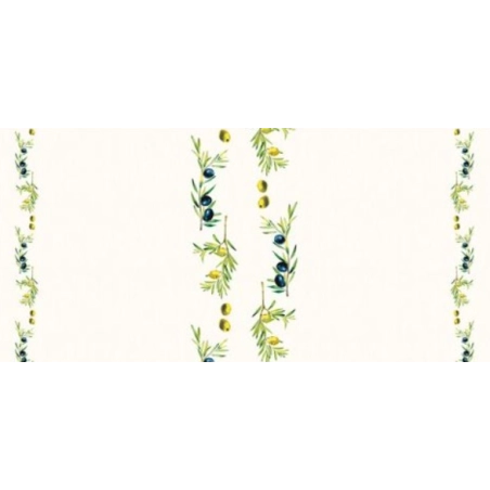 Toile cirée olive chemin de table - Nappe toile cirée olive verte