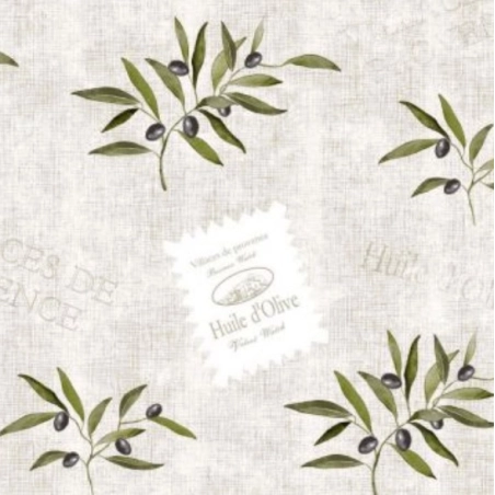 Toile cirée olive noire tissu - Nappe toile cirée olive noire