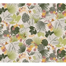 Toile cirée Feuillage tropical Ovale 140x200 cm - Roulée sur tube