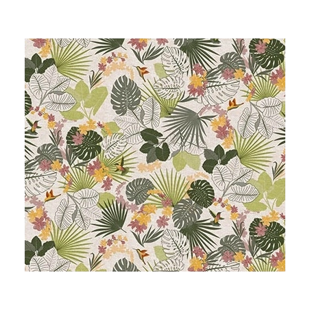 Toile cirée Feuillage tropical Ovale 140x200 cm - Roulée sur tube