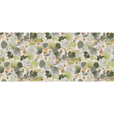 Toile cirée Feuillage tropical Ovale 140x200 cm - Roulée sur tube