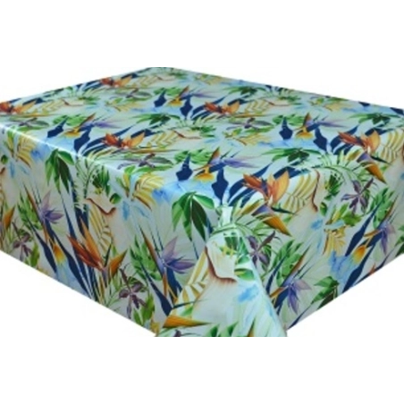 Toile cirée Fleur de Paradis Rectangulaire 140x250 cm - Roulée sur tube