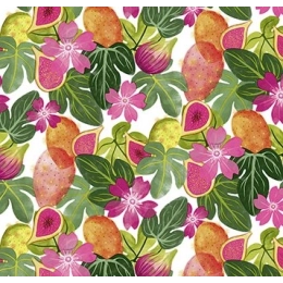 Toile cirée Figos fruit Ronde Ø 140cm - Roulée sur tube