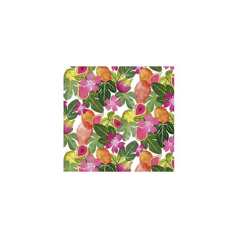 Toile cirée Figos fruit Ronde Ø 140cm - Roulée sur tube