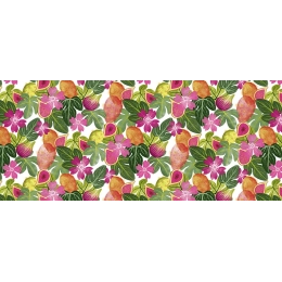 Toile cirée Figos fruit Ronde Ø 140cm - Roulée sur tube