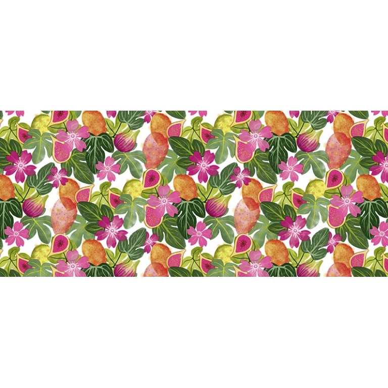 Toile cirée Figos fruit Ronde Ø 140cm - Roulée sur tube