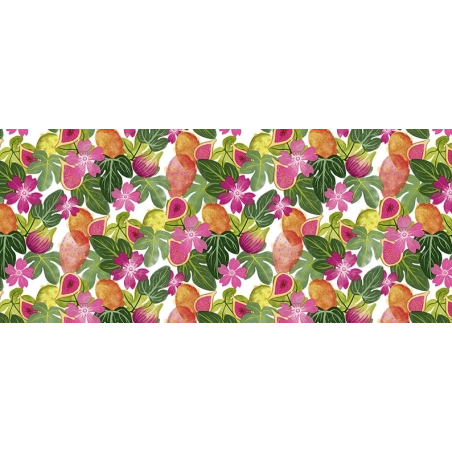 Toile cirée Figos fruit Ronde Ø 140cm - Roulée sur tube