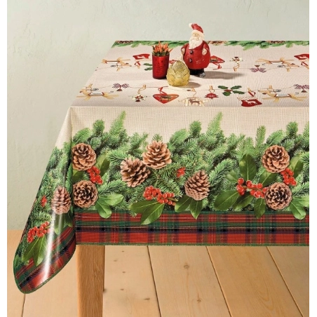 Nappe de noël chemin de table - Nappe festive décoration de Noël