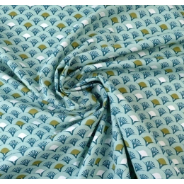 Nappe en tissu enduit Ovale 154x200cm - Nappage en tissu enduit vert celadon
