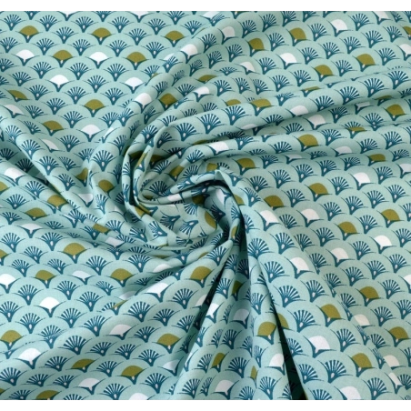 Nappe en tissu enduit Ovale 154x200cm - Nappage en tissu enduit vert celadon
