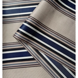 Nappe en tissu enduit Bayadère Rectangulaire 160x300cm - Nappage en tissu enduit bleu
