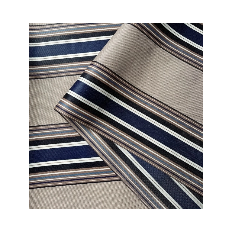 Nappe en tissu enduit Bayadère Rectangulaire 160x300cm - Nappage en tissu enduit bleu