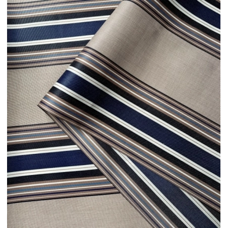 Nappe en tissu enduit Bayadère Rectangulaire 160x300cm - Nappage en tissu enduit bleu