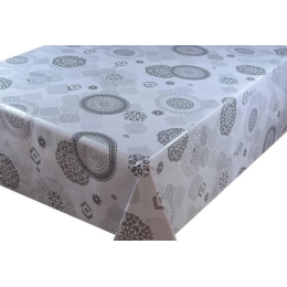 Toile cirée ROSACE gris - Géométrique argenté