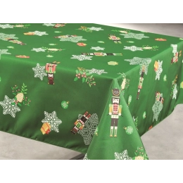 Nappe de Noël Vert Casse noisette - Rectangle 145x240cm