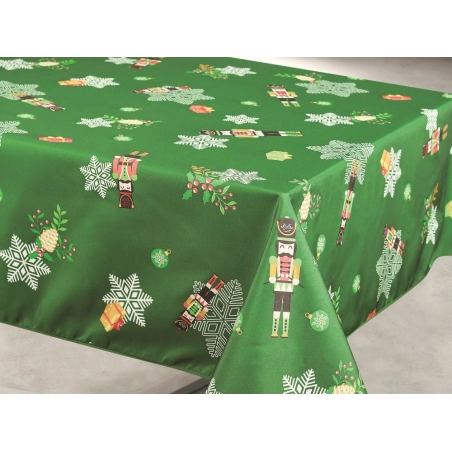 Nappe de Noël Vert Casse noisette - Rectangle 145x240cm