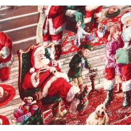 Nappe de noël rouge et déco - Nappe festive noël père noël rouge