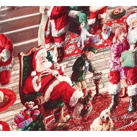 Nappe de noël rouge et déco - Nappe festive noël père noël rouge