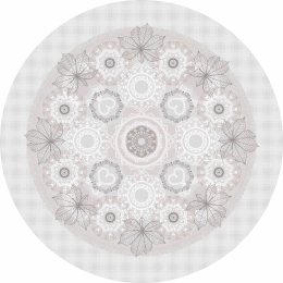 Nappe en toile cirée épaisse NAPERON Gris Clair - ronde 140cm