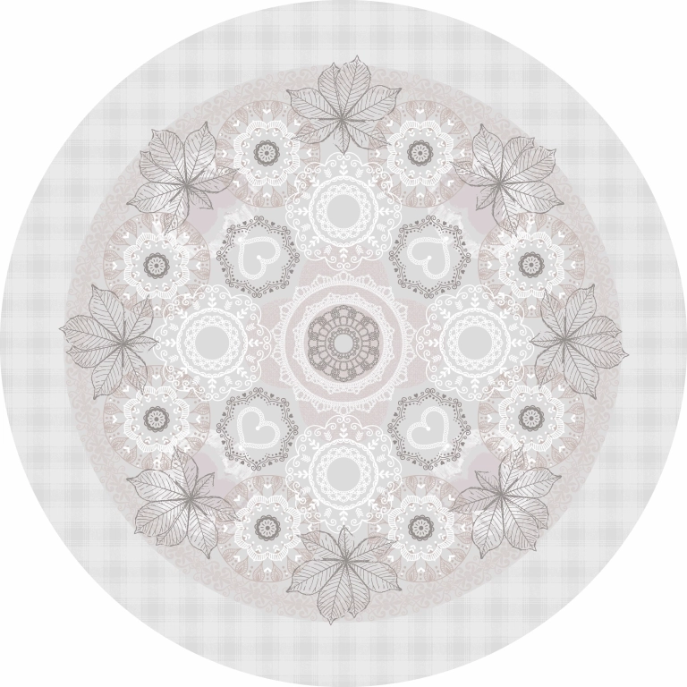 Nappe en toile cirée épaisse NAPERON Gris Clair - ronde 140cm