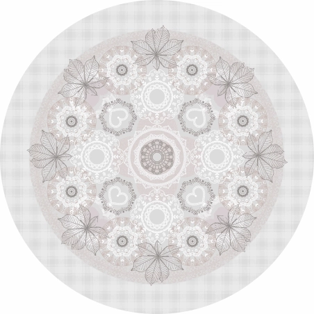 Nappe en toile cirée épaisse NAPERON Gris Clair - ronde 140cm