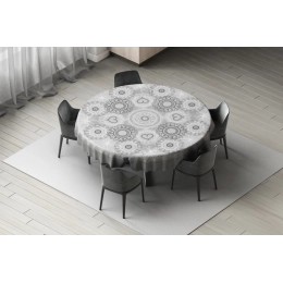 Nappe en toile cirée épaisse NAPERON Gris Foncé - ronde 140cm