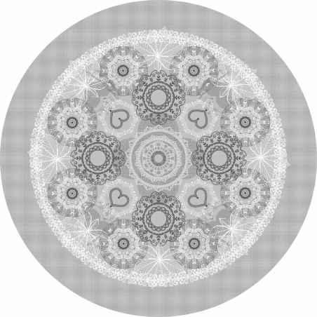 Nappe en toile cirée épaisse NAPERON Gris Foncé - ronde 140cm