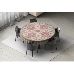 Nappe en toile cirée épaisse NAPERON Rouge - ronde 140cm