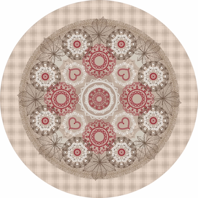 Nappe en toile cirée épaisse NAPERON Rouge - ronde 140cm