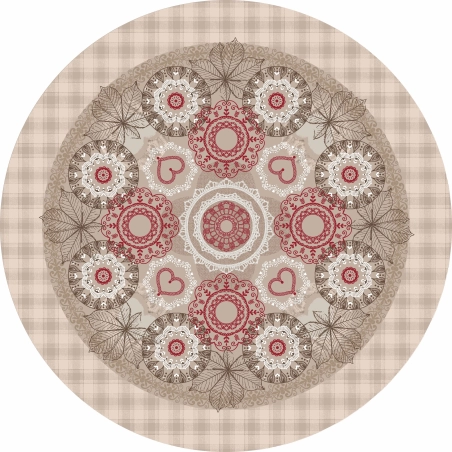 Nappe en toile cirée épaisse NAPERON Rouge - ronde 140cm