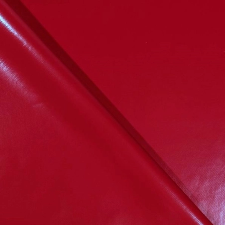 Toile cirée rouge unie laquée - Tapis de table rouge