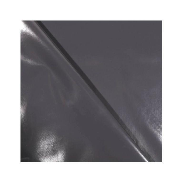 Toile cirée grise anthracite unie laquée - Tapis de table grise - 