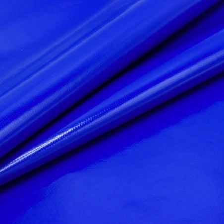 Toile cirée bleu roi unie laquée - Tapis de table bleu roi