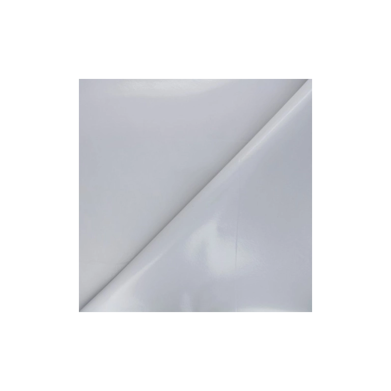 Toile cirée grise unie laquée - Tapis de table gris clair