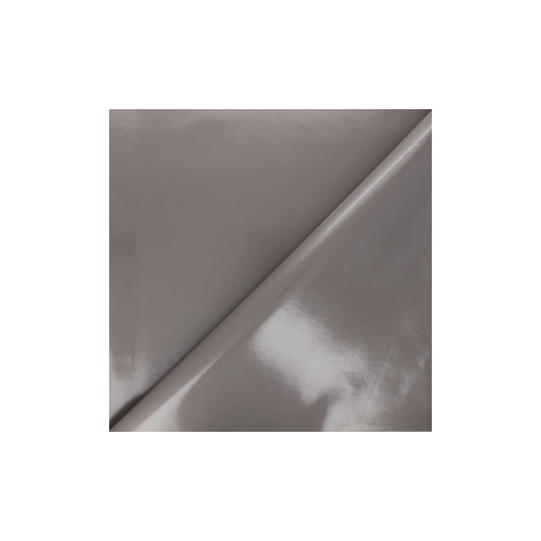 Toile cirée taupe unie laquée - Tapis de table taupe