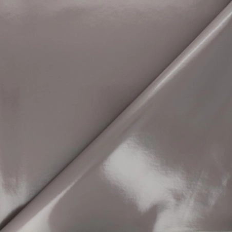 Toile cirée taupe unie laquée - Tapis de table taupe