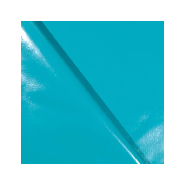 Toile cirée turquoise unie laquée - Tapis de table turquoise