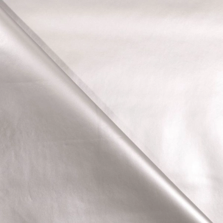 Toile cirée alu argent unie laquée - Tapis de table argent alu - nappe