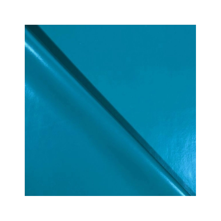 Toile cirée bleu canardunie laquée - Tapis de table nappe bleu canard