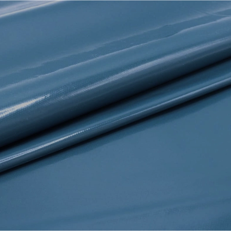 Toile cirée bleu nuit unie laquée - Tapis de table nappe bleu nuit