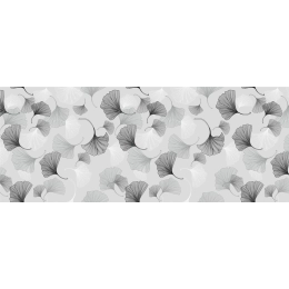 Toile cirée Gingko argent - largeur 140 cm