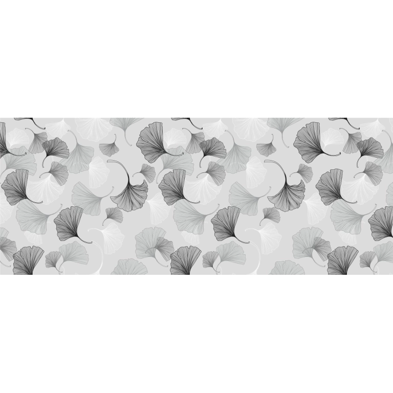 Toile cirée Gingko argent - largeur 140 cm