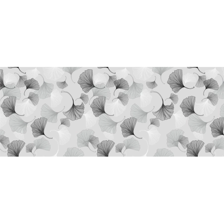 Toile cirée Gingko argent - largeur 140 cm