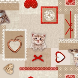 Toile cirée ROUXY love - largeur 140 cm