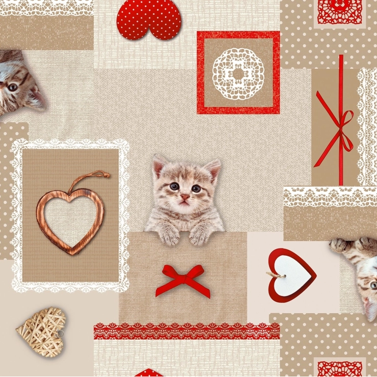 Toile cirée ROUXY love - largeur 140 cm