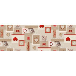 Toile cirée ROUXY love - largeur 140 cm